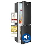 Exquisit Kühl-Gefrierkombination, Kühlschrank mit Gefrierfach, 4-Sterne-Gefrieren, 157 Liter, Alarm-Funktion, Schnellkühlen, KGC5231-60-E-050C inoxlook-az