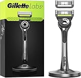 Gillette Labs Herrenrasierer mit Peelingstange, wiederverwendbarem Silbergriff und 5 Ersatzkartuschen von GilletteLabs hat 5 beste Klingen, komfortable Gesichtsrasur