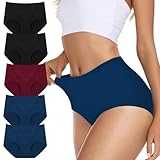 Cozyroam Unterhosen Damen Baumwolle 5er Pack Hohe Taille Unterwäsche Stretch Bauchweg Panties für Frauen Hipster Atmungsaktives Slips Weich Pantys Mehrpack