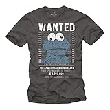 Vintage Cookie Monster T-Shirt - Kekse - Grau XL