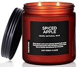M&SENSE Gewürzter Apfel Duftkerzen 330g natürliche Sojawachskerze Spiced Apple 2 Wick Fragrance Strong Scented Candle bis zu 70 Std. Brenndauer stark duftende Herbstkerzengeschenk für Weihnachten