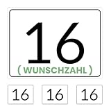 4 Stück Mülltonnenaufkleber, je 12x9cm individuelle Zahlen, selbstklebender wetterfester Aufkleber für Mülltonnen, personalisierbare Hausnummer