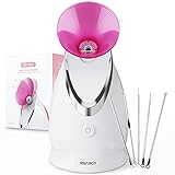 EZBASICS Gesichtsdampfer Gesichtssauna Nano Ionic Gesichtsdampfer Warmer Nebel Gesichtsdampfer Gesicht Heim-Sauna SPA Gesichts-Befeuchter Gesichtszerstäuber 1 Pack + 5 Stainless Steel Skin Kit Rosa