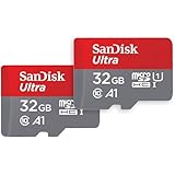SanDisk Ultra 32 GB microSDHC Memory Card + SD Adapter with A1 App Performance Up to 120 MB/s, Class 10, U1 (Twin Pack)