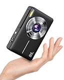 Digitalkamera 1080P FHD Fotokamera 44MP Fotoapparat Digital Kompaktkamera 16X Digitalzoom Einfache Vlogging Kamera Tragbare Kompakt Digitalkamera für Kinder Teenager Senioren Anfänger(Schwarz)