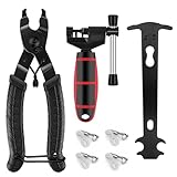 Duoleimi Kettennieter Fahrrad - Kettenschlosszange mit Kettenverschleißlehre, Fahrradkette Werkzeug Set für 6-12 Fach, Kettenzange Fahrradkette & 4 Paar Kettennieten