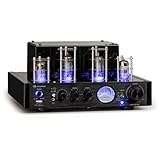 Auna Amp VT Röhrenverstärker HiFi-Verstärker 2x35W RMS, Stereo Verstärker BT Opt./Koax./AUX-In, Amplifier, schwarz