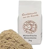 Mühlenfrische Weizenkeime 2kg unbehandelt, frisch produziert, roh, Vegan und 100% naturbelassen direkt aus der Rätze-Mühle 2000g