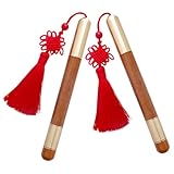 Artibetter 2 Stück Holz Bürostifte mit Chinesischem Knotendesign Metallischer Tintenroller für Unterschriften und Kreative Anwendungen für Studenten und Büroalltag