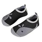 Kinder Badeschuhe Wasserschuhe Strandschuhe Mädchen Junge Schwimmschuhe Barfußschuhe rutschfeste Surfschuhe Sportschuhe Kleinkind Schwimmbad(xjy.Black/ash,28/29 EU)
