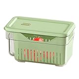 Organizer für Kühlschrank, Aufbewahrungsbehälter für Kühlschrank, Gemüsebehälter mit Drainage, Frischhaltebox mit Griff und Drainage