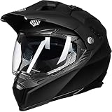 ILM Motorradhelm Herren Damen Motocross Helm Motorcycle Full Face Helmet ATV Dirt Bike ECE Modell-606V,Mattes Schwarz,L