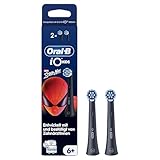 Oral-B iO Kids 6+ Marvel Spiderman Aufsteckbürsten — ORIGINAL Zahnbürstenaufsatz für Oral-B iO Kids Elektrische Zahnbürsten Kinder, Sanft zu Zähnen und Zahnfleisch, ab 6 Jahren — Schwarz, 2 Stück