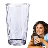 Zuasdvnk Restaurantbecher, klare Wassertasse | Stapelbare Tassen | Restaurant Getränkebecher in heller Farbe, voll transparente Mehrwegbecher, Doppelgetränkegläser