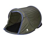 Spetebo Pop Up Wurfzelt grün 220 x 120 cm - 2 Personen - Sofortzelt für Trekking und Camping - Automatisches Einhandzelt Outdoor Festival Zelt inklusive Heringe + Spannseile wasserdicht