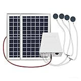 OTENC Solar-Springbrunnenpumpe, Solarbelüftungswasserpumpe, extrem leise, Lithium-Batterie, lädt Hydrokulturpflanzen, Fischzucht, Sauerstoff, Aquarium, Luftpumpe, Aquarium(Double 10w12v 8800ma)