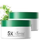 Hydrogel Eye Patches mit Meeresalgen, Kollagen & Hyaluronsäure, Feuchtigkeitsspendende Augenpads gegen Augenringe, Tränensäcke & Fältchen, Kühlende Augenpflege (2PC)