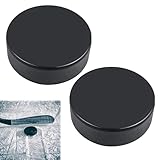 Tokaneit Übung Hockey Pucks,Eishockey Pucks,Inline Hockey Puck,Vollgummi Verschleißfestigkeits Eispucks,Street Hockey Puck,Spiel Trainings Pucks,Gummi Trainingspucks für Kinder 2 Stück Schwarz