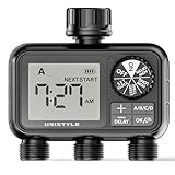 Unistyle Bewässerungscomputer 3 Ausgänge, Automatische Bewässerungsuhr, eingebauter Messingeinlass, Bewässerungssystem für Gartenbewässerung, Wasser Zeitschaltuhr Bewässerung Garten Rasensprenger
