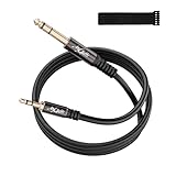 Mygatti Klinke 3.5mm auf 6.35mm Kabel 2m,Hi-Fi-Sound Aux Audio Stereo Kabel,stecker auf stecker,OFC-Kern,für Heimkino,Gitarre,Lautsprecher,Mischpult,Recorder,Verstärker,Mikrofon etc +5 Kabelbinder