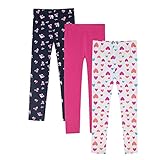 LiKing Kinder Mädchen Leggings Hosen Blumenmuster Stretch aus Baumwolle 4539-B-158/164-3