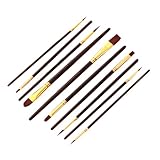NOLITOY 10 Stück Teiliges Aquarell Pinselset Nylonhaar Künstler Pinsel für Aquarell Gouache Acryl und Ölmalerei Leicht Tragbar für Anfänger und Professionelle Maler