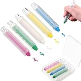 Caelura 5 Stück Kreidestifte für Tafel Abwaschbar, Kreide Straßenmalkreide, Tafelkreide Bunt mit Verstellbarem Kreidehalter und Kreidebox für Schule, Handwerk, Zeichnen(5 Farben)