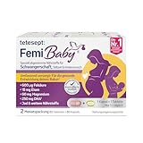 tetesept Femi Baby (2 Monatspackung) - Nahrungsergänzungsmittel für Kinderwunsch, Schwangerschaft und Stillzeit - Mit Folsäure, Eisen, DHA und weiteren Nährstoffen