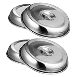 NUOBESTY 2stücke Edelstahl-speiseabdeckung Spritzschutzabdeckung Für Steaks Käseplattenabdeckung Servierkuppel Schutzkuppel Für Lebensmittel