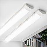 Qsmile 2 Stück LED Rohre 120cm 32w 3550lm KaltweiBes Licht 6500K Ultradünne LED Feuchtraumleuchte Einfach zu Installierende Lichtleiste für Büros Lager Garagen Keller Werkstatten