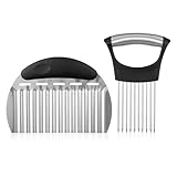 COMNICO 2 Stück große Wellenschneider Pommes Frites Schneiders gewellter Zerkleinerer Pommes Frites Schneiders Edelstahlklinge Schneide und Hackwerkzeuge mit Griff für Karotten und Gemüse