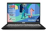 MSI Modern 15 Lifestyle & Business Laptop, 15,6 Zoll Full HD Display, AMD Ryzen 5 7530U Prozessor, 16 GB DDR4 RAM, 512GB SSD, AMD Radeon Graphics, Windows 11 Home, Schwarz, B7M-284