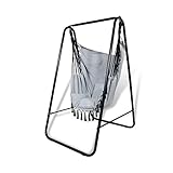CCLIFE Hängesessel mit Gestell Kissen Hängeschaukel Hängestuhl Bis 100kg Indoor & Outdoor Garten Hängesitz
