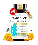 Lutein Zeaxanthin Kapseln - Augenvitamine hochdosiert mit 44mg Lutein + 11mg Zeaxanthin + 11mg Beta Carotin - 4 Monatsvorrat Augen Kapseln - Weitblick