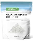 vit4ever Glucosamin HCL Pure - 1000 g (1 kg) reines Pulver ohne Zusätze - Aus pflanzlicher Fermentation - Laborgeprüft - Vegan - Hochdosiert - Premium Qualität