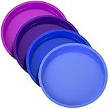 Silikon Kuchenformen Rund Schichtkuchen Backform 20cm: 8 Zoll Backformen Set Regenbogen Kuchenform Auslaufsicher Backform Backen Geschichtet Antihaft BPA-Frei für Geburtstagsfeier Hochzeitstag 4 Stück