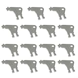 Papierhandtuchspenderschlüssel, Ersatzschlüssel für kommerzielle Papierhandtuch- und Toilettenpapierspender, silberfarbener doppelseitiger Schlüssel mit (15 Stück)