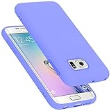 Cadorabo Hülle kompatibel mit Samsung Galaxy S6 Edge Hülle Silikon Handyhülle für Galaxy S6 Edge Case aus flüssigem Silikon- Kratzfeste und stoßfeste dünne TPU Schutzhülle - Liquid HELL LILA