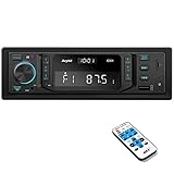 Autoradio Bluetooth 5.0,Avylet RDS/FM/AM/7 Farben 1 Din Autoradio mit Bluetooth Freisprecheinrichtung,2 USB/AUX-IN/MP3,30 Sender Gespeichert Werden