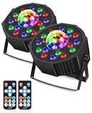 MOSFiATA LED Par Strahler mit Discokugel, RGB Scheinwerfer Discolicht 2 in 1 Partylicht Bühnenlicht für Partyraum Hochzeiten Halloween Weihnachte, 2er Set