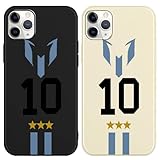 nurkorki 2 Stück Fußball Handyhülle für Hülle iPhone 6 4.7', Silikon Weich TPU Schutzhülle mit Fußballspieler Soccer Star 10 Design Muster, Stoßfest Kratzfest Bumper Case