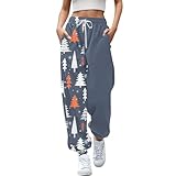 Damen Winterjacke Sale Jogginghose Damen Lang Weihnachts Bedruckt Sporthose Weihnachten Freizeithose Winterhose Trouser Pants Weihnachtstag Schneeflocken Print 2 Euro Artikel