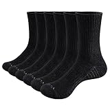 YUEDGE 6 Paar Socken für Männer Atmungsaktiv Trekking Wandersocken Herren SportSocken (XL), 5*schwarz