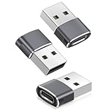 Basesailor USB auf USBC Adapter für iPhone 16 16e 15 14 Pro Max Plus 3 Pack,Typ C Buchse zu USB-A Stecker Ladegerät Netzteil für iPad 10 Mini 7 Air 6,Apple Watch 8 9,Samsung Galaxy S25 A55 Ultra,17