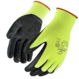 BWOLF PAVALAN 12 Paar Handschuhe Arbeitshandschuhe Herren Arbeitshandschuhe Damen Mechaniker Handschuhe Herren Montagehandschuhe mit robuster Latex Beschichtung (12, 9)