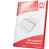 Albyco Laminierfolien, Laminiertaschen - Format A4, 216x303 mm - Dicke 2x125 (250) Mikron - Glänzend - 100 Stück - Transparent