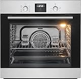 Bomann Einbau-Backofen/Einbaubackofen autark EBO 7906; mit Dampfreinigung, 3D-Heißluft, Umluft,Grill, Ober-/Unterhitze; Touch Control; LED-Display; Timer; Kindersicherung; Edelstahl