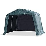 Homgoday Weidezelt Weideunterstand Unterstand Lagerzelt Zeltgarage Weidehütte Unterstellplatz für Tiere Wasserdicht PVC 550 g/m² 3,3×3,2 m Dunkelgrün