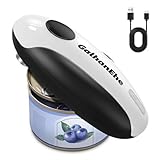 GalhanEhe Dosenöffner Elektrisch, wiederaufladbarer Elektrischer Dosenöffner, geeignet für die meisten Dosengrößen, automatischer One-Touch-Betrieb, geeignet für arthritische Hände (Schwarz&Weiß)