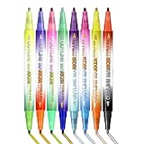 Générique Filzstifte mit Doppelspitze, 8 Stück, Künstlerbedarf für Zeichnungen, Schulaktivitäten, Notizen, Etikettierung von Grußkarten, Geburtstag